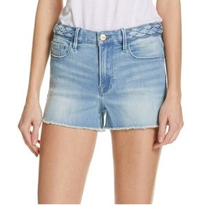 Frame Le Cutoff Braid Waist Denim Shorts - NEW